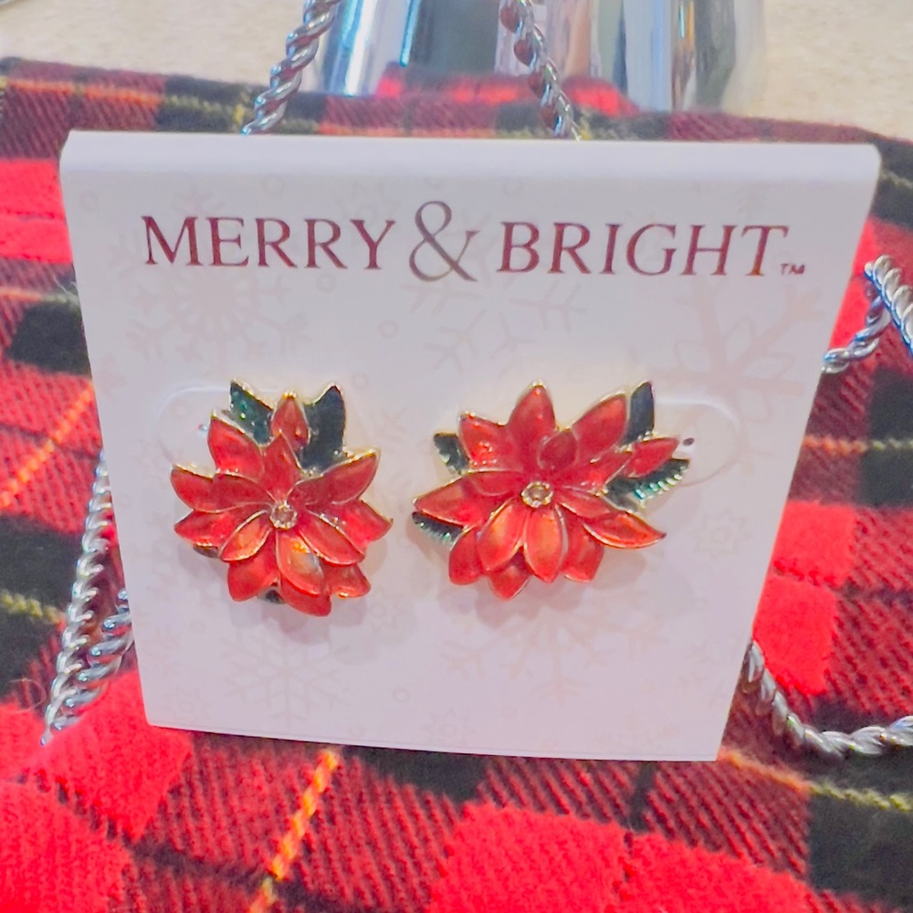 Merry & Bright Poinsettia Earrings